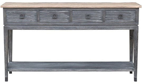 Online8 Oak Console Table - 4 Drawer with Shelf