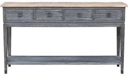 Online8 Oak Console Table - 4 Drawer with Shelf