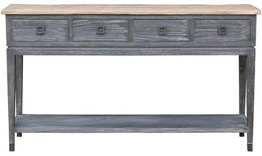 Online8 Oak Console Table - 4 Drawer with Shelf