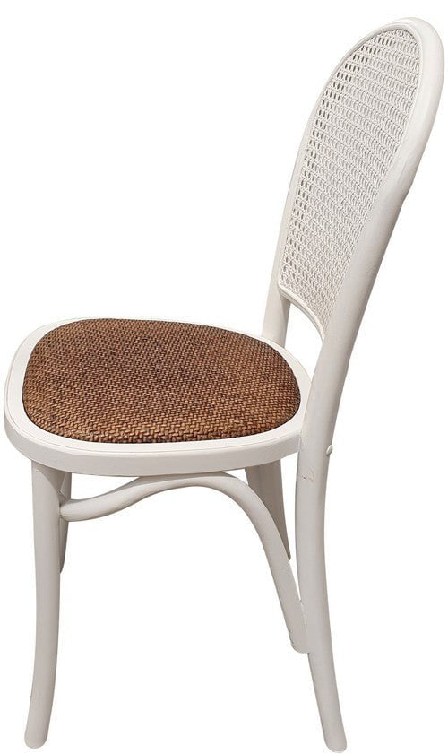 Oak Dining Chair- Antique White at online8 furniture store Auckland