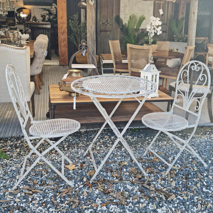 Online8 Outdoor Café Set - Antique White Outdoor Furniture