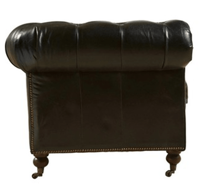 Oxford Chesterfield Aged Leather Armchair - Belon Black at online8 furniture store Auckland