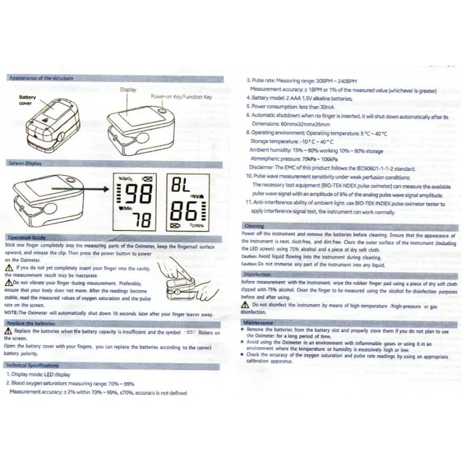 Oximeter – Finger Clip With Digital LED Display
