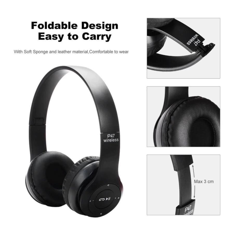 P47 Wireless Headphones with Mic
