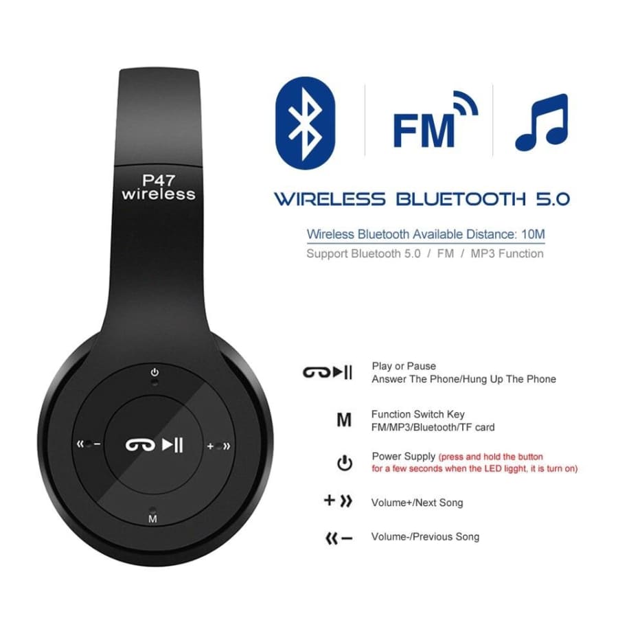 P47 Wireless Headphones with Mic