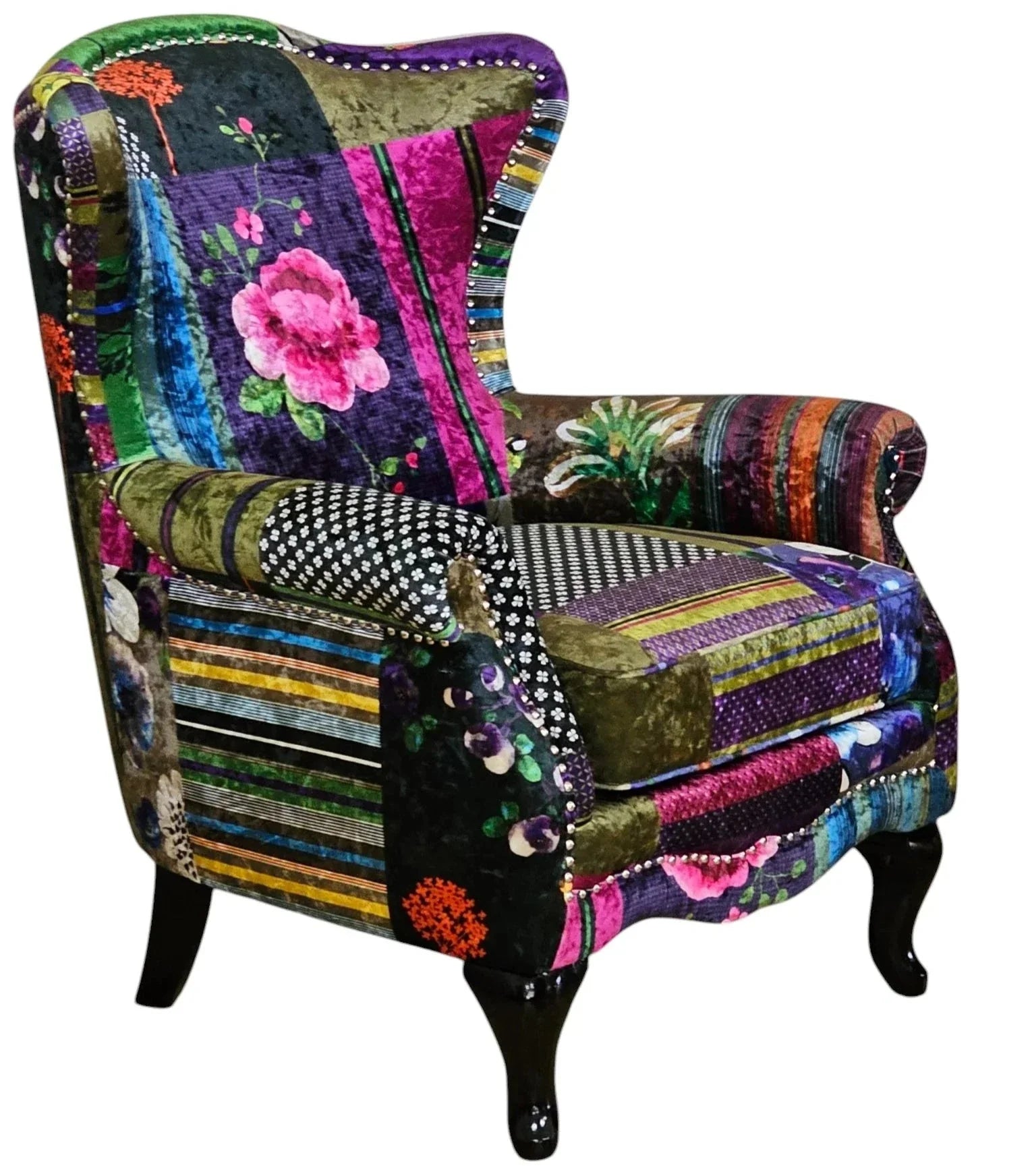 Paltrona Patchwork Wingback Armchair at online8 furniture store Auckland