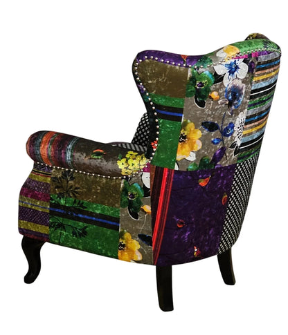 Paltrona Patchwork Wingback Armchair at online8 furniture store Auckland