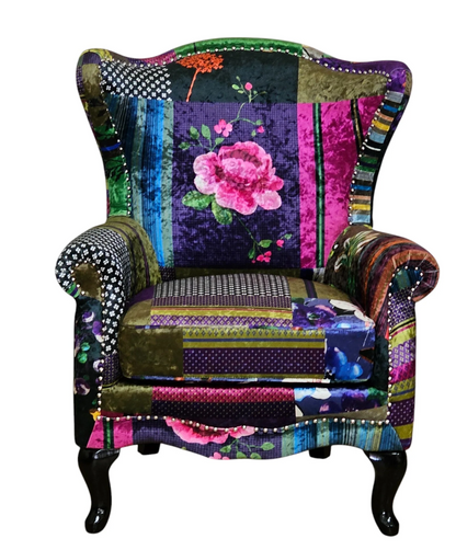 Paltrona Patchwork Wingback Armchair at online8 furniture store Auckland