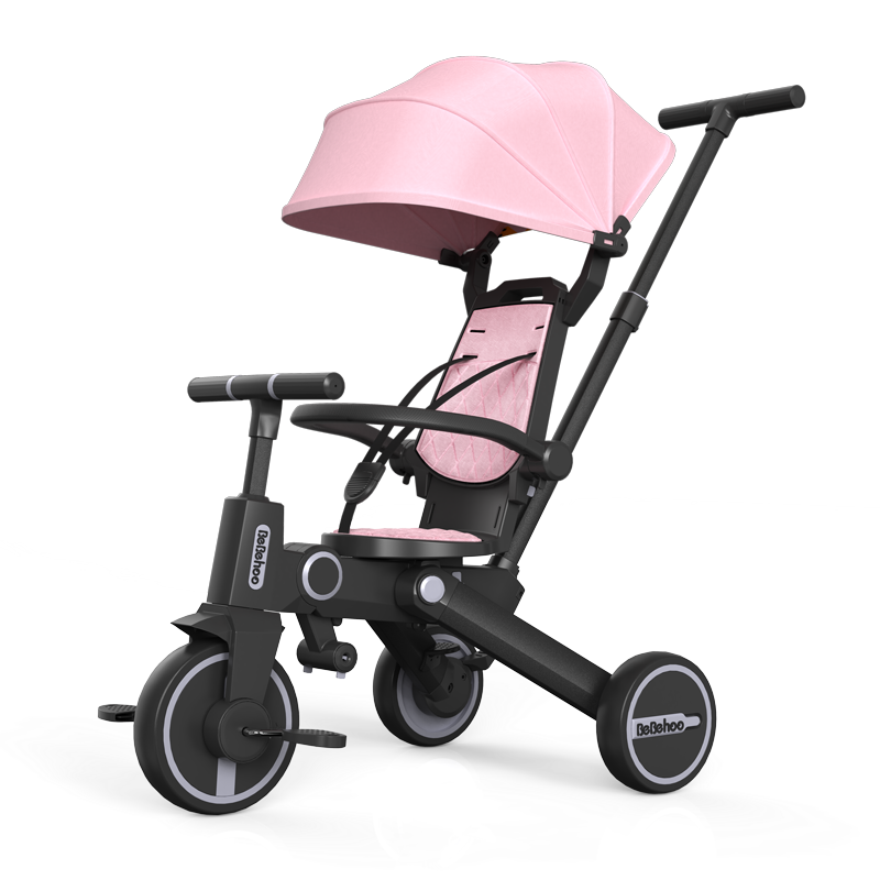 Birthday Gift-7 in1 Smart Folding Two-way Kid Trike Bike/ Stroller-Pink
