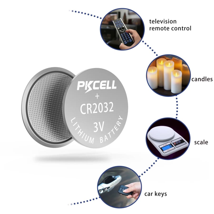 PKCell CR2032 Watch Batteries (5 Pack)