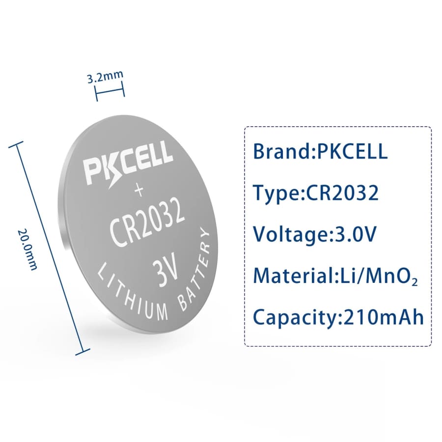 PKCell CR2032 Watch Batteries (5 Pack)