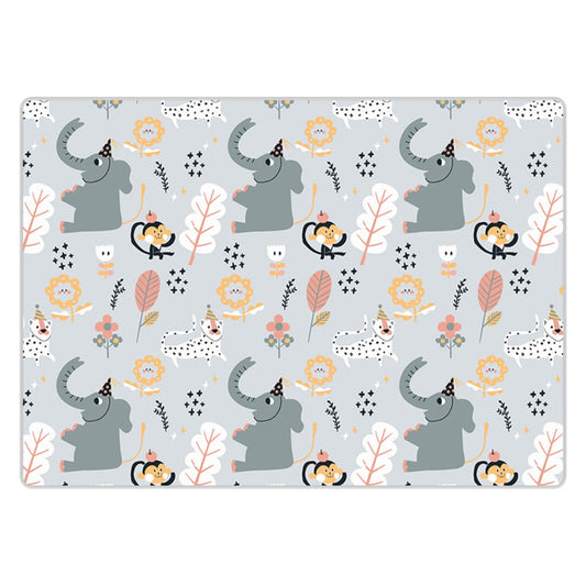 200x150x1 cm Foldable Baby Playmat with Carry Bag - Elephant & Curve Both Sides-F