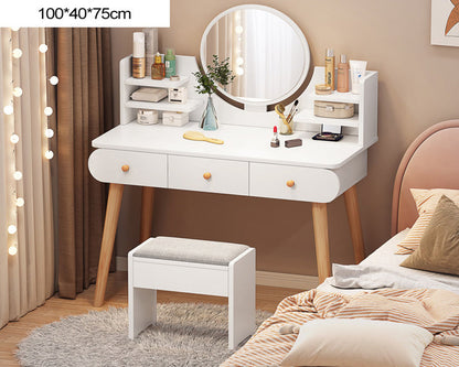 Dressing Table with Mirror and Stool