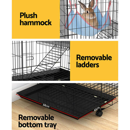 3 Level Rabbit Bird Cage Ferret Parrot Aviary Cat Rat Aviary Budgie Hamster Pet Cages Castor XL