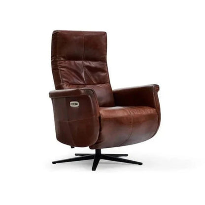 Providence Aged Leather Electric Recliner Chair - Vintage Cigar at online8 furniture store Auckland