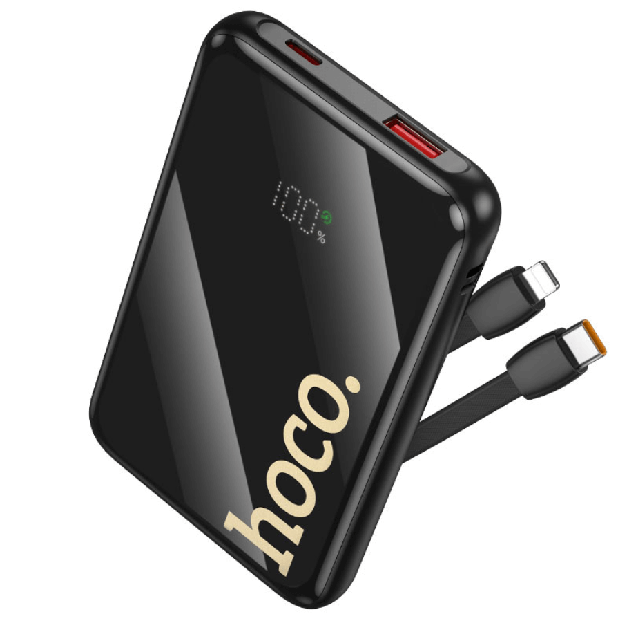 Q37 Graceful Fast Charging Power Bank 10000mAh with Built-In Cables