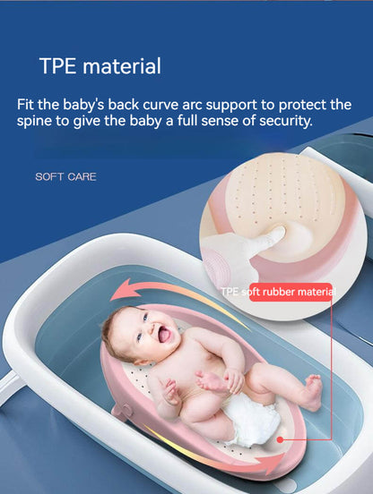 3 in 1 Foldable Baby Bath Tub & Bath Seats -Pink