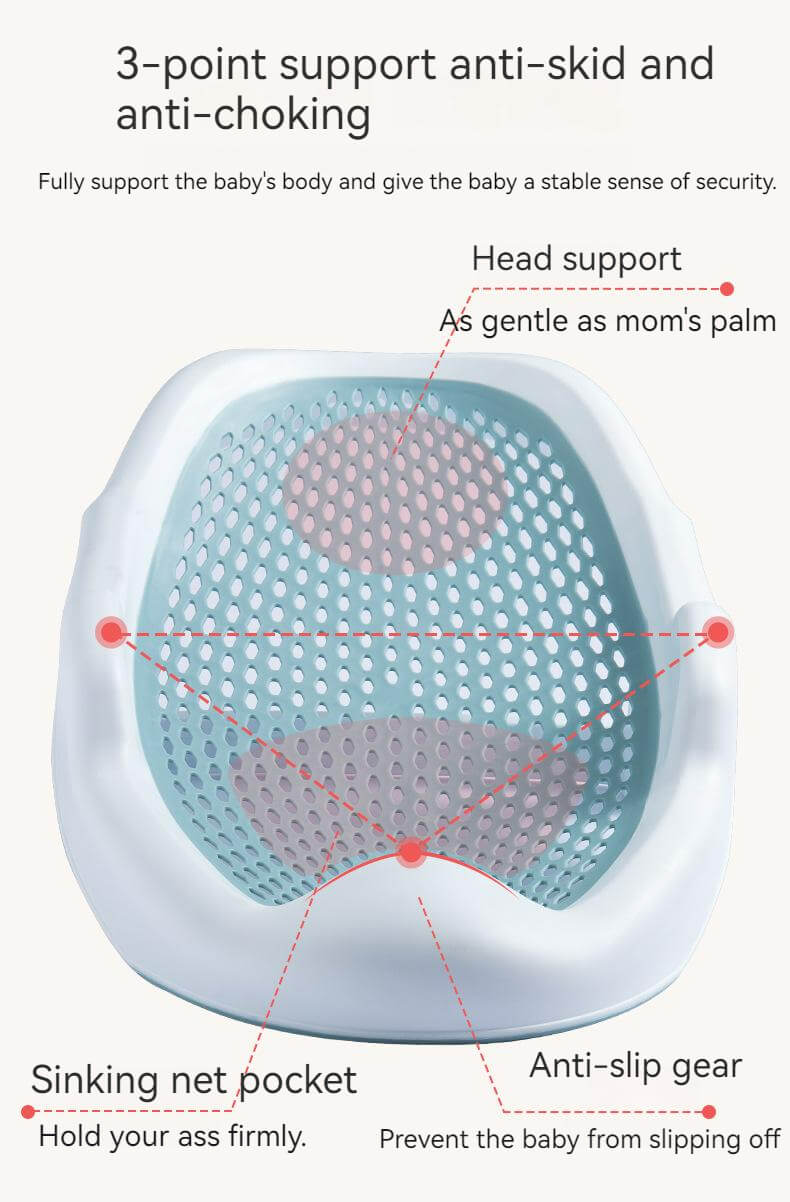 Foldable Baby Bath Seat-Blue