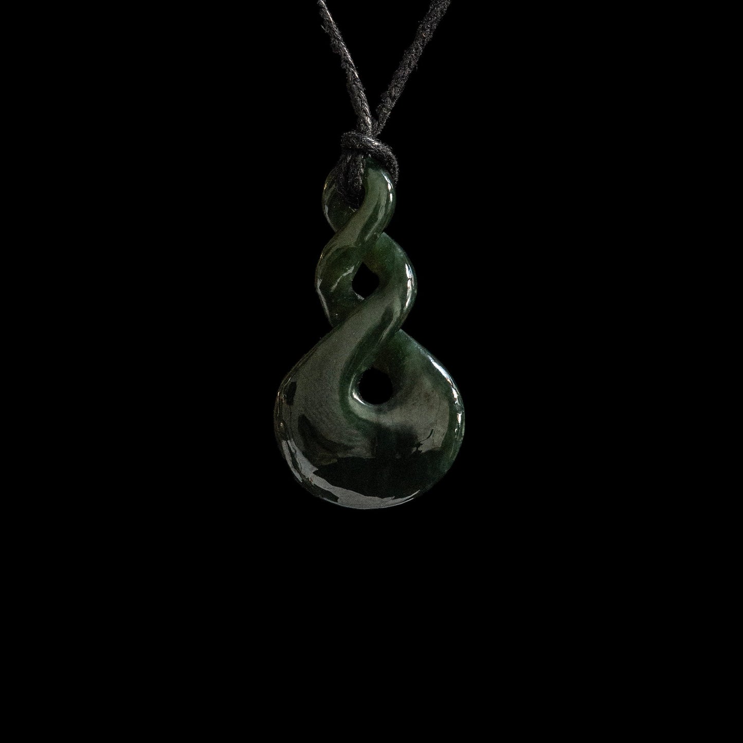 small Pikorua Double twist, hand-crafted Jade Pendant Necklace