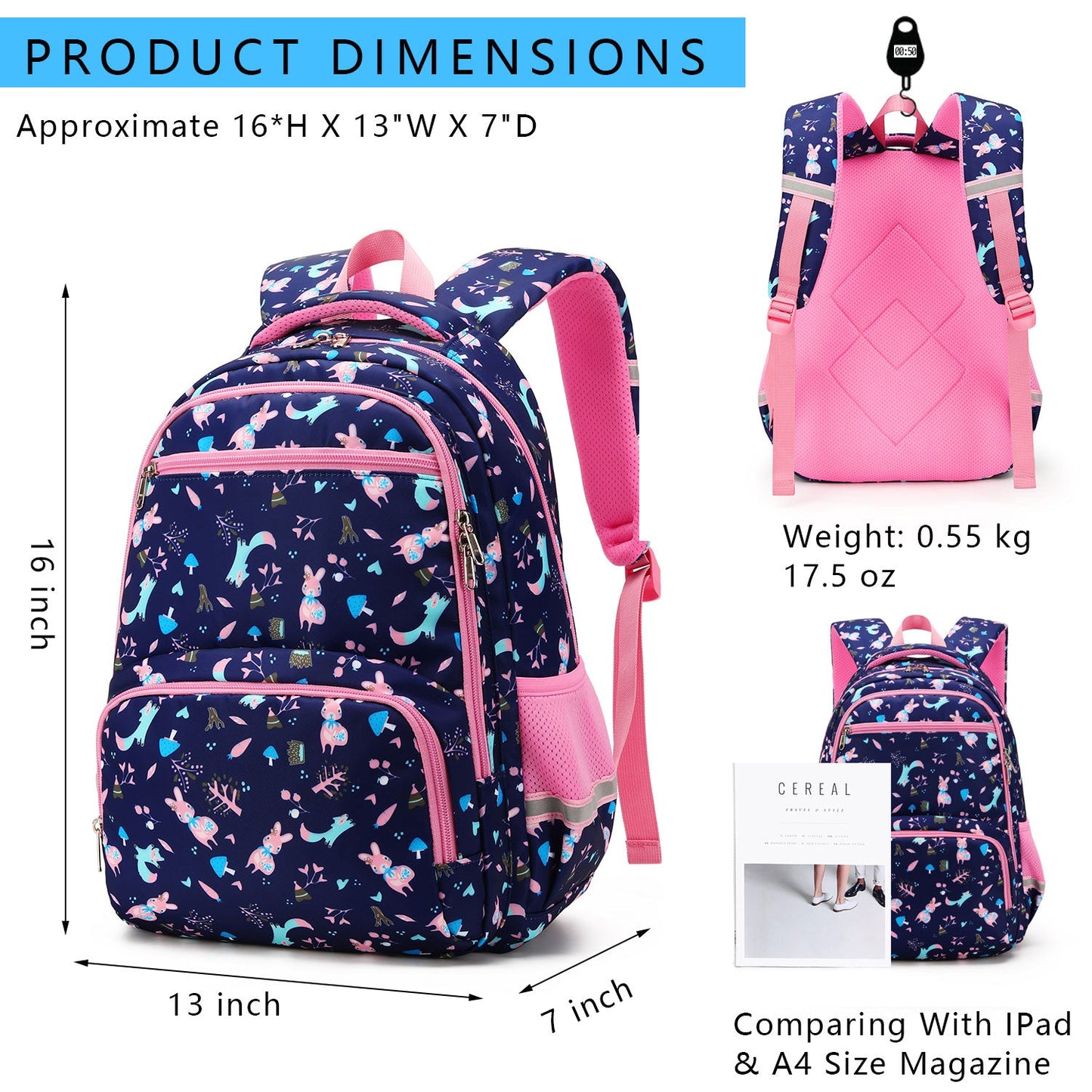 Girls School Bags & Kids Backpack - Rabbit