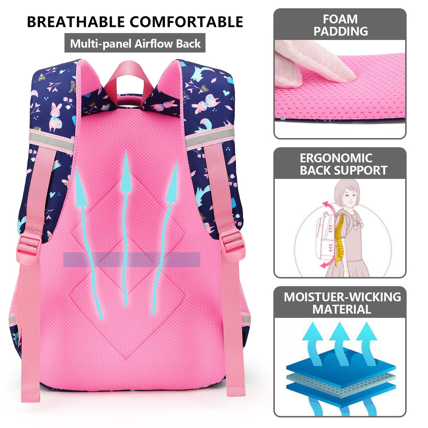 Girls School Bags & Kids Backpack - Rabbit
