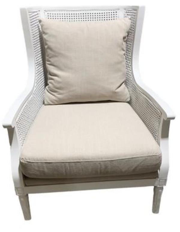 Raffles Rattan Armchair - Antique White at online8 furniture store Auckland