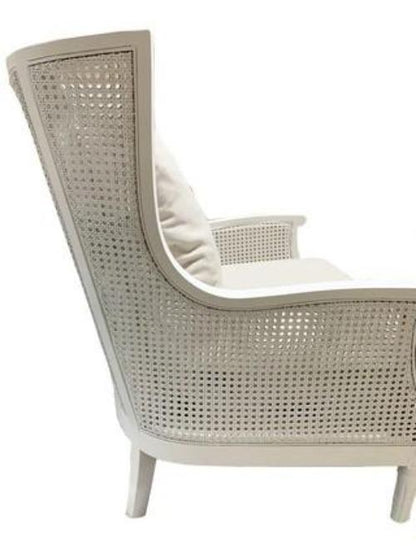 Raffles Rattan Armchair - Antique White at online8 furniture store Auckland