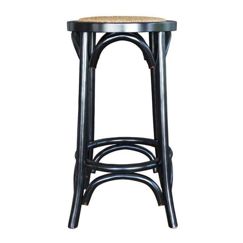 Rattan Seated Barstool - Antique Black at online8 furniture store Auckland