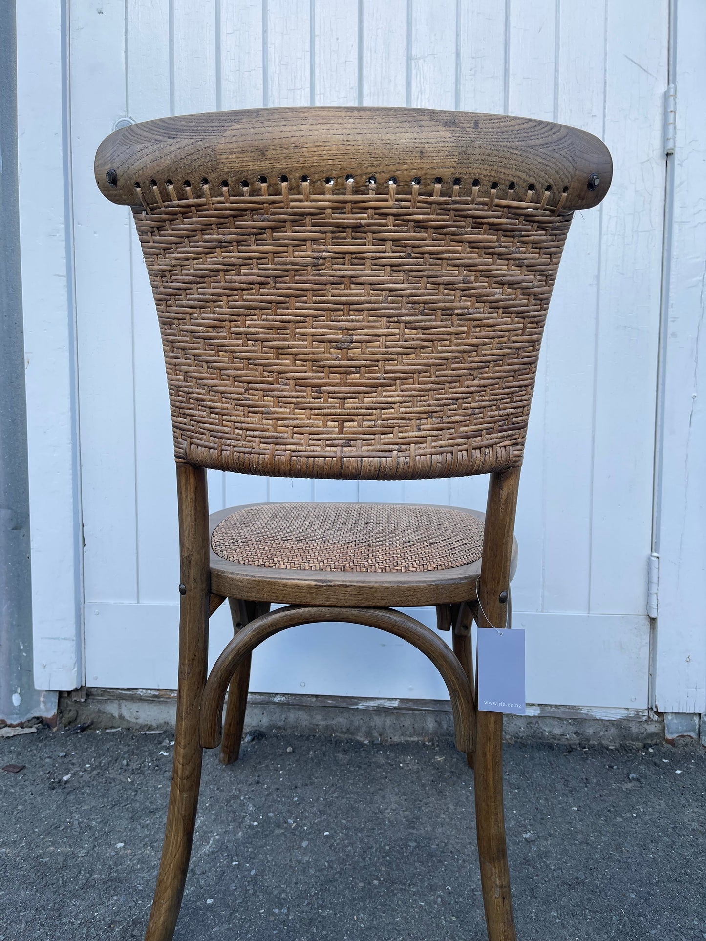 Rattan Weave Dining Chair - Antique Oak at online8 furniture store Auckland