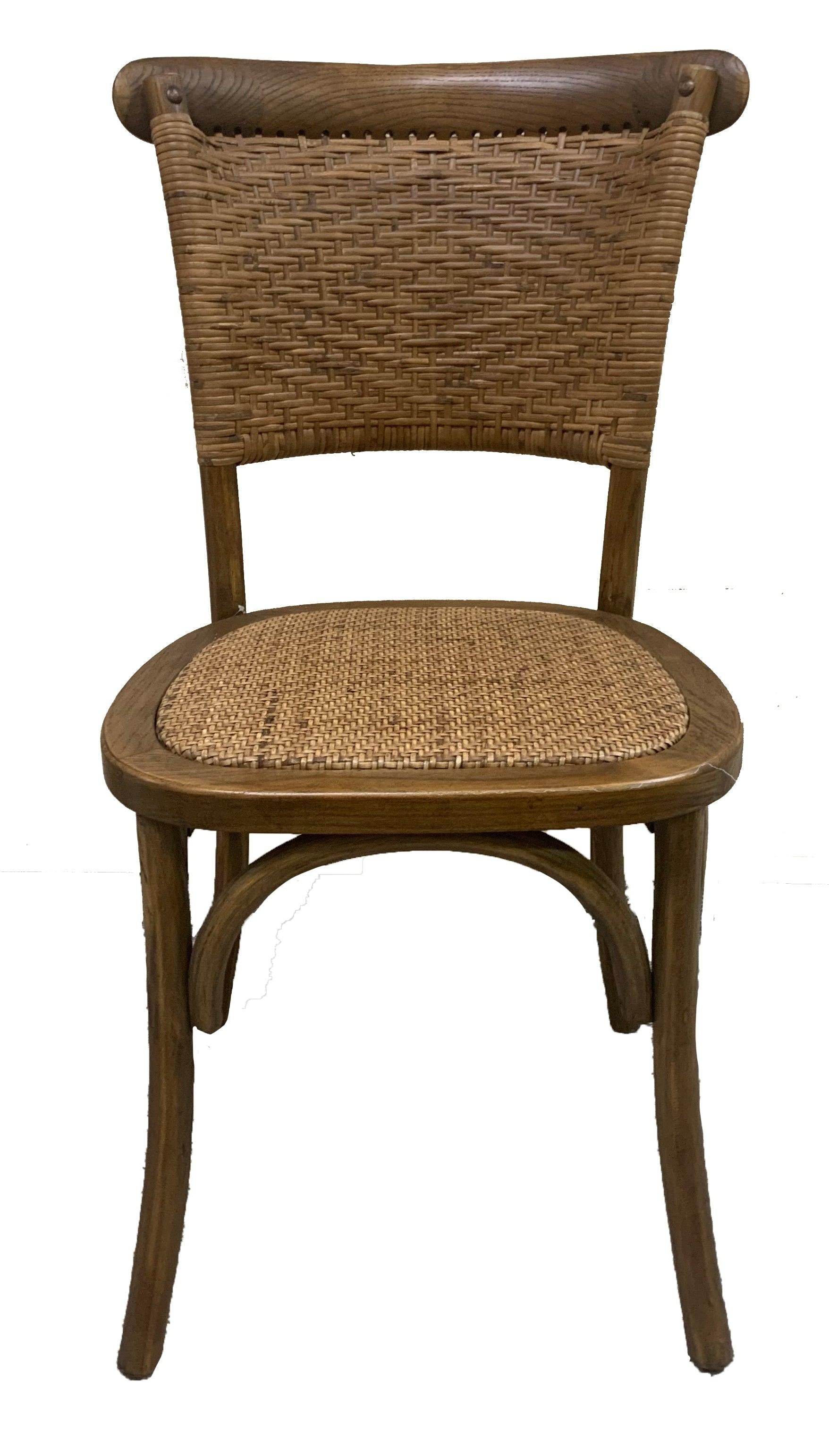 Rattan Weave Dining Chair - Antique Oak at online8 furniture store Auckland