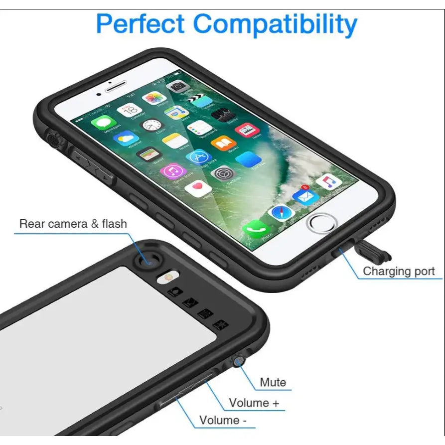 Redpepper Waterproof Case for iPhone 7 Black