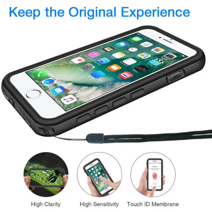 Redpepper Waterproof Case for iPhone 7 Plus / 8 Plus Black