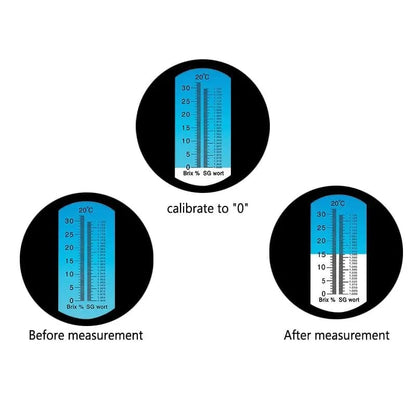 Refractometer - Sugar (Dual Scale: Brix 0-32% & 1.000-1.120 Specific Gravity)