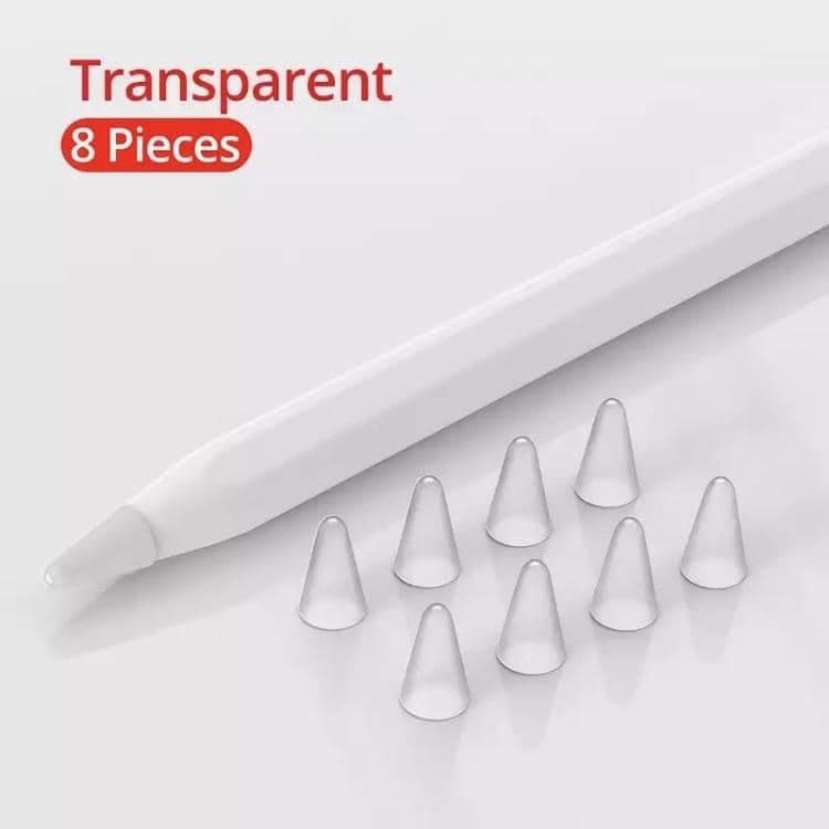 Replacement Apple Pencil Tip Cover 8 Pack (1st & 2nd Generation) (Clear)