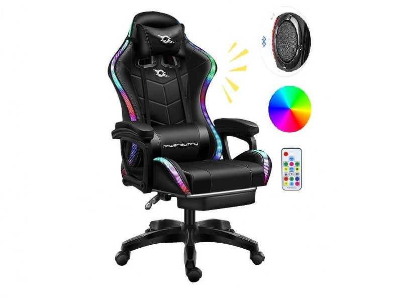 Gaming Chair Office Chair With Foot Rest Racing Chair with Speaker and Light