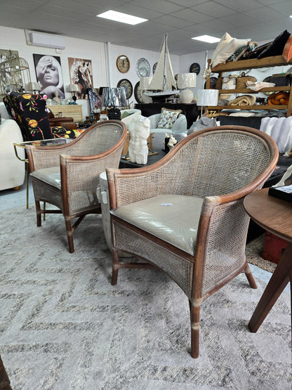 Sanur Armchair - Smoke Gray/ White Wash & Oatmeal