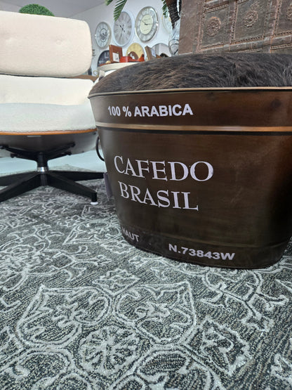 Leather Top Stool with Storage Set/2