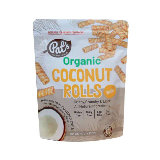 Organic Coconut Rolls (Vanilla) 140g