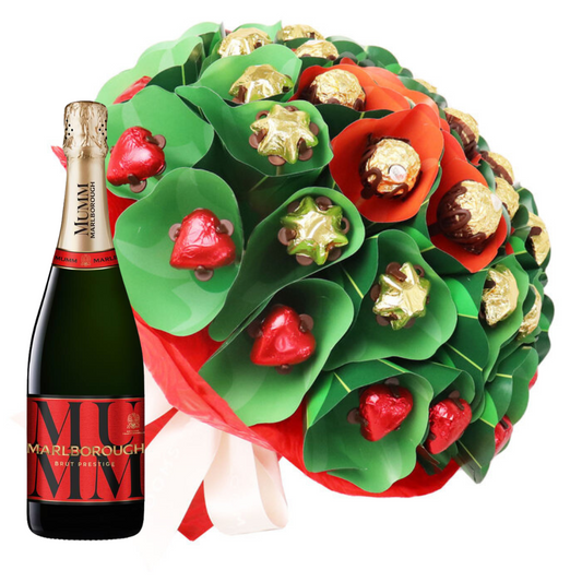Rose Bouquet with Marlborough Mumm