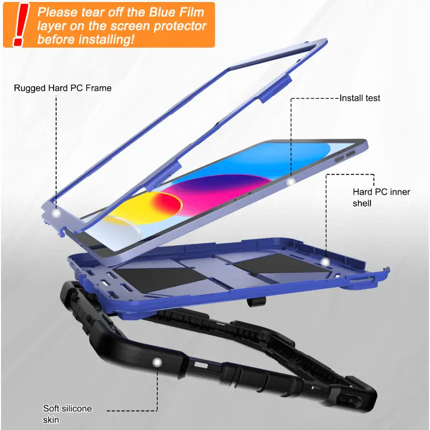 Rugged iPad Air 11" 2024 Case – Shockproof Cover Stand & Pencil Holder