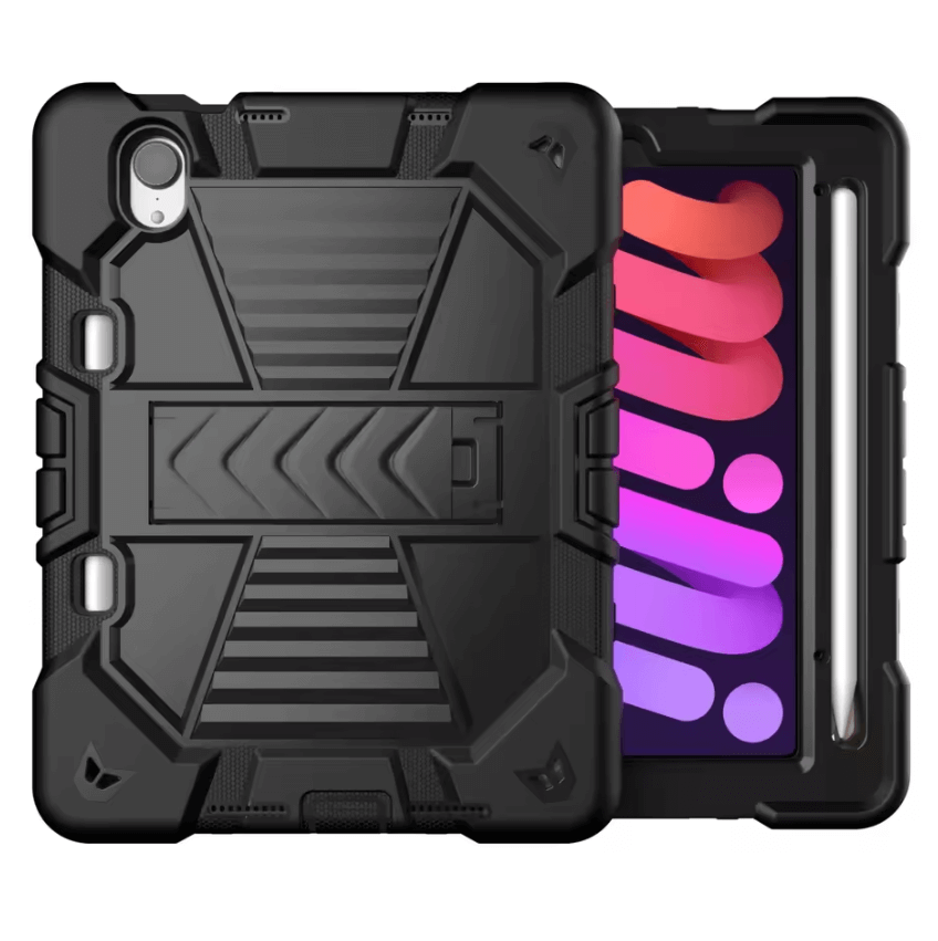 iPad Mini 6 / Mini 7 Rugged Case – Shockproof Cover, Stand & Pencil Holder