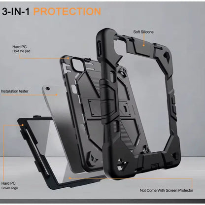 Rugged iPad Pro 11" Case – Heavy-Duty Shockproof Cover,Stand & Pencil Holder
