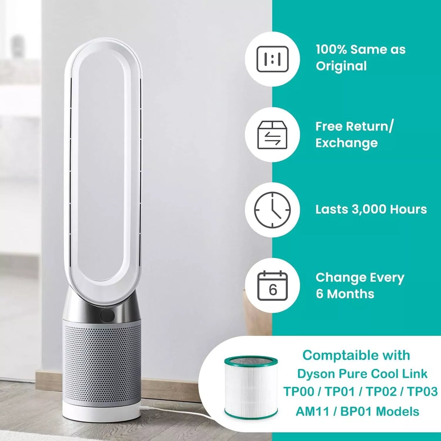 Replacement Filter for Dyson Pure Cool Fans