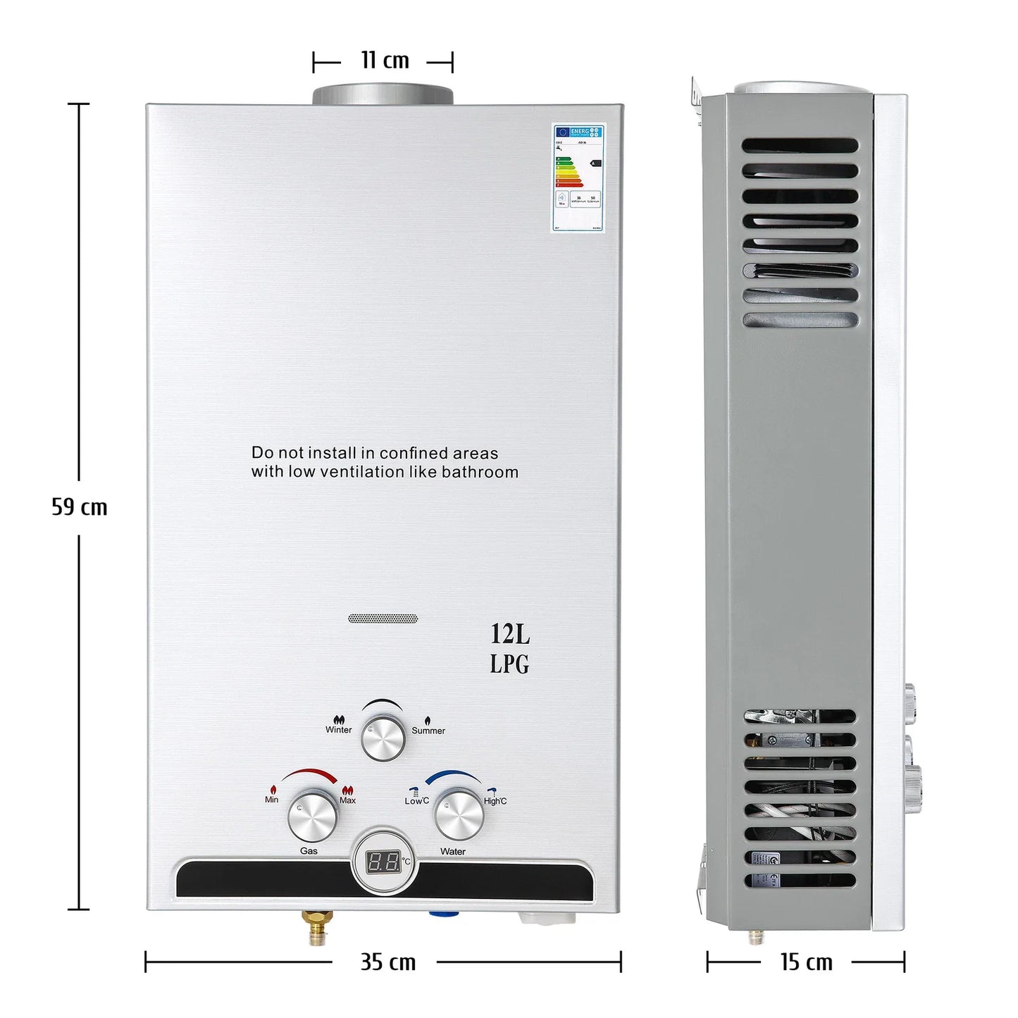 Gas Water Heating with Pump 12L