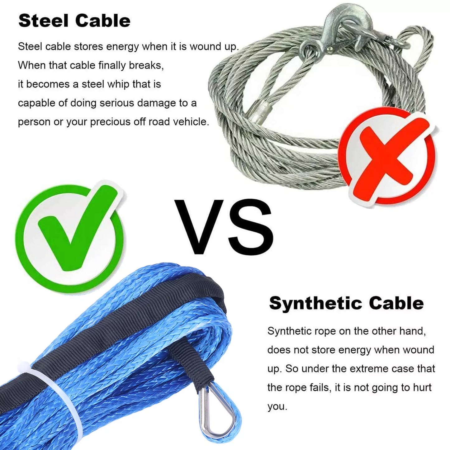 Synthetic Winch Rope Blue 15m 6mm