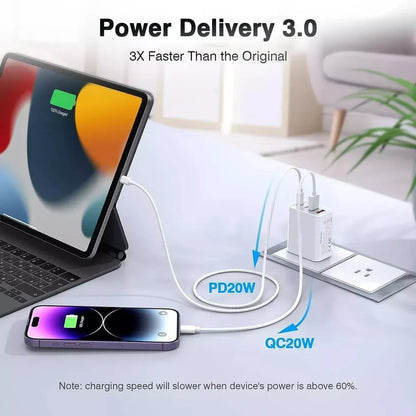 55W DUAL USB C PD Fast Charging Wall USB C Charger Power Adapter Type C