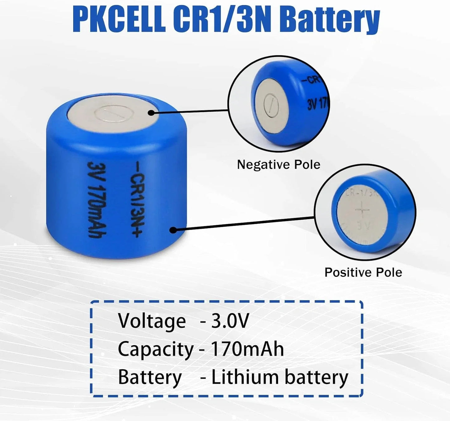 8PCS CR1/3N Lithium Battery 2L76, K58L, DL1/3N, 5018LC, CR11108, CR1/3N, CR13N