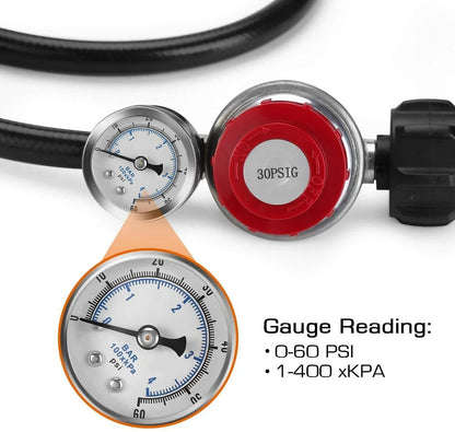 High Pressure Propane Regulator Hose Gauge