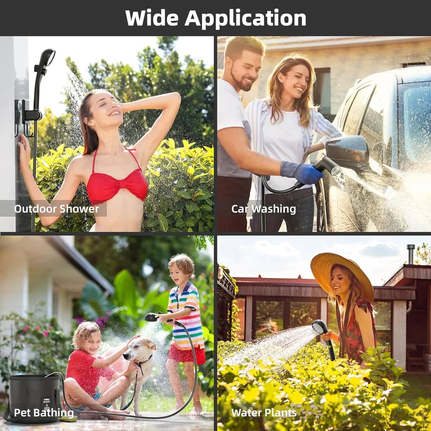 Portable Shower Kit Camping Shower Kit with Bucket