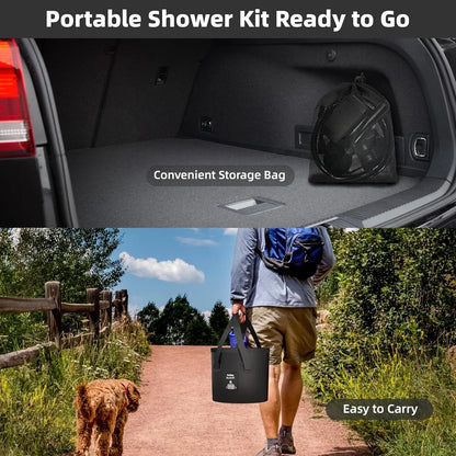 Portable Shower Kit Camping Shower Kit with Bucket